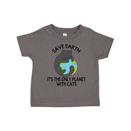 

Inktastic Save Earth It s the Only Planet with Cats with Black Cat Gift Toddler Boy or Toddler Girl T-Shirt