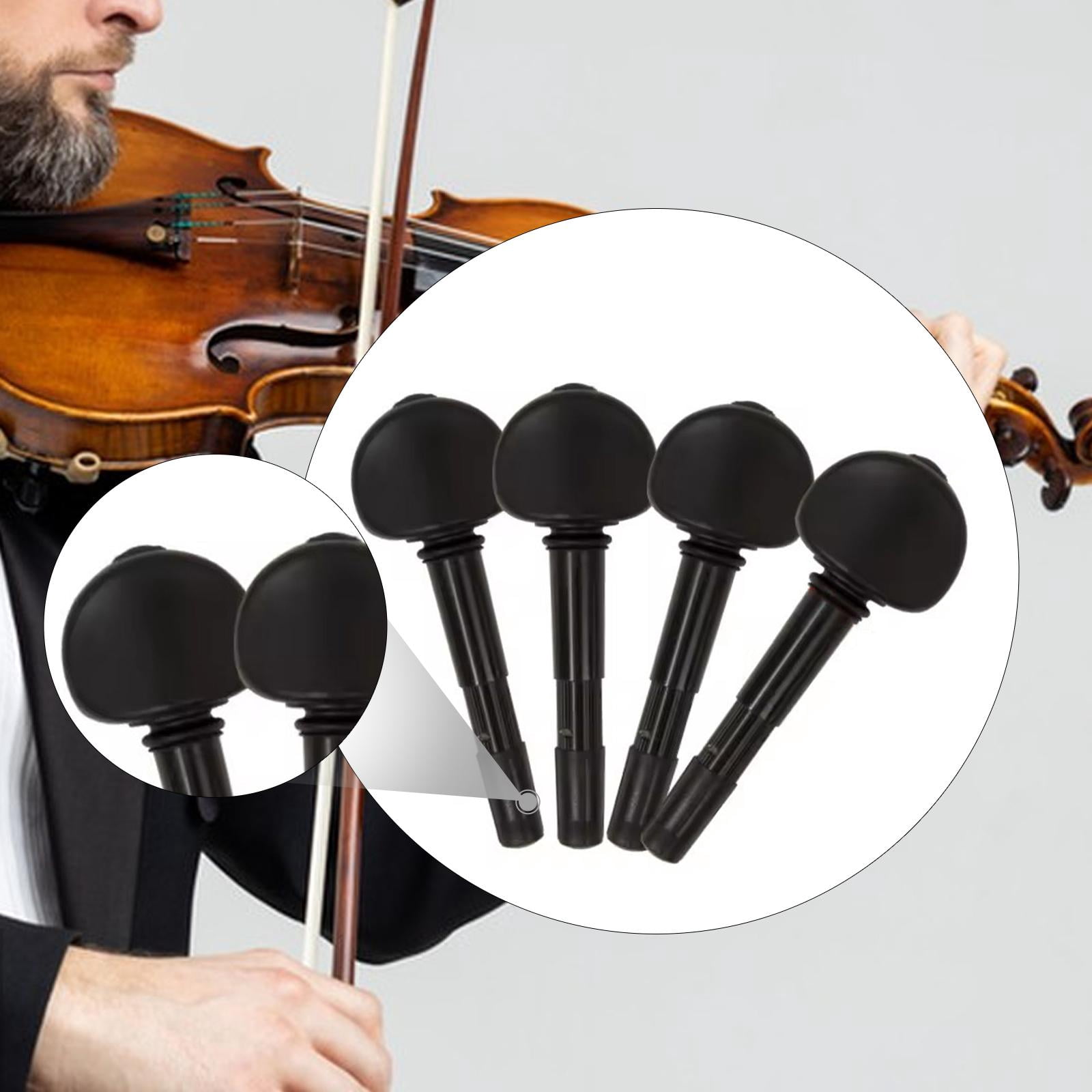 4 Pieces Violin Tuning Pegs Fiddle Musical Instrument ABS Metal Material for Professional Musician Use