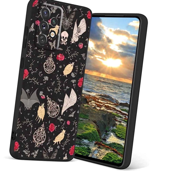 Magical-black-cats-Witchy-Skulls-6 Phone Case, Degined for Samsung Galaxy A72 5G Case Men Women, Flexible Silicone Shockproof Case for Samsung Galaxy A72 5G