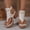 Beige, variant on KIJBLAE Women's Toe-Loop Chunky Heeled Sandals, Open Toe with Ankle Buckle, Retro Summer Footwear Beige 40