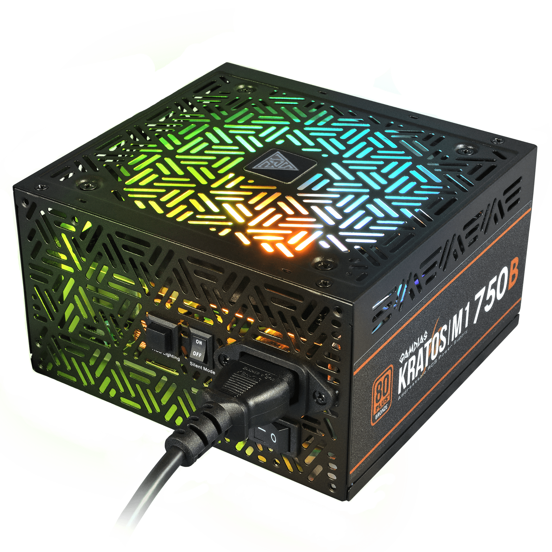 KRATOS 750W PC Power Supply ATX, 80 Plus Bronze Efficiency, ARGB Lighting by Gamdias