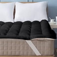 thumbnail image 2 of 1000 GSM Mattress Topper Full Size,Mattress Pad (8-22" Depth) Fits All Sizes,- Microfiber Pad Cover, Mattress Pads, Extra Thick Cooling Full Size Bed Mattress Topper 54"x75" Inches Black, 2 of 5