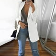 thumbnail image 2 of Ladies Work Suit Single Breasted Outwear V Neck Cardigan Comfy Loose Blouse Button Down Pockets Jacket Solid Color Blazer, 2 of 5