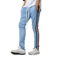 thumbnail image 2 of Ma Croix Mens Track Pants Tricolor Striped Skinny Fit Stretch Elastic Slim Trouser, 2 of 6