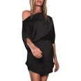 thumbnail image 1 of Women One Shoulder Mini Dress with Waist Strap Beach Holiday, 1 of 8