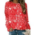 thumbnail image 2 of Seyurigaoka Valentine's Day Women Casual Sweater, Long Sleeve Round Neck Loose Autumn Pullover Tops, 2 of 5