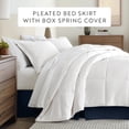 thumbnail image 3 of Tailored Pleated Bed Skirt Box Spring Frame Cover Dust Ruffle in Navy for King Size Bedding by Comfort Canopy, 3 of 12
