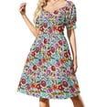 thumbnail image 3 of Vestido largo de manga corta con diseño de barra de chocolate dulce para mujer, vestido de fiesta de lujo de verano para mujer, 3 of 7
