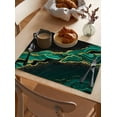 thumbnail image 6 of Green Marble Stripes Gold Foil Placemats Set of 4,Wipeable Washable Table Mats for Dining Tables,Abstract Geometric Place Mats for Kitchen Event Party Tabletop Decor, 6 of 7