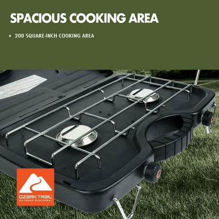 Ozark Trail 2-Burner Propane Gas Camping Stove, Black may have missing accessories