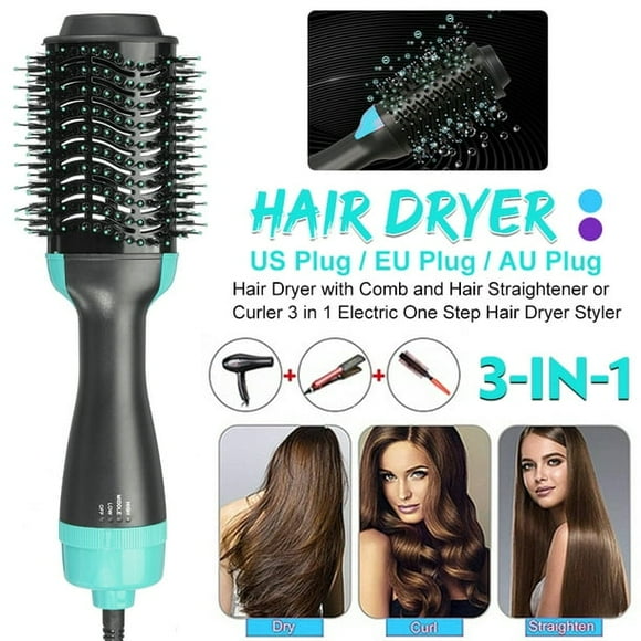 3 in 1 Hair Dryer Brush One Step Hot Air Brush Volumizer Blow Straightener Curler Professional Curling Iron Hair Styler Comb