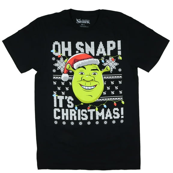 Shrek Shirt Men's Oh Snap Its Christmas Adult Short Sleeve Graphic Tee