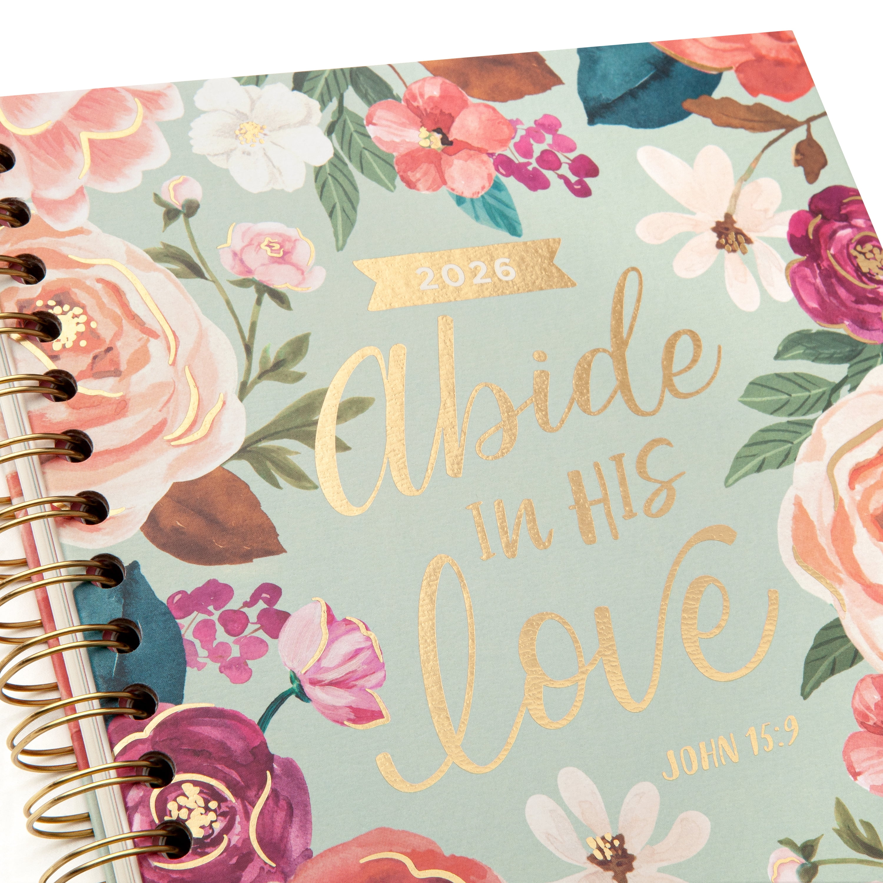 Mintgreen Monthly Weekly Medium (7.25"x 8.75") Sage Floral Scripture 15 Month Oct 2025-Dec 2026