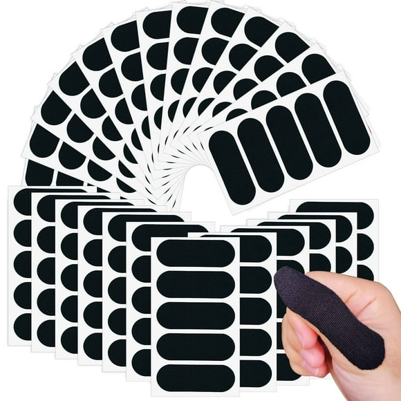 Cinta adhesiva para el pulgar con forma de bolos, color negro, 120 unidades, para hombre y mujer