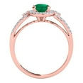 thumbnail image 2 of Aonejewelry 1.25 Ct. Halo Emerald and Diamond Engagement Bridal Set In 14k Rose Gold, 2 of 4