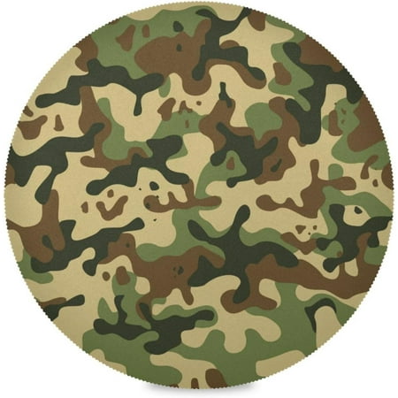 

Hidove Camouflage Round Placemats Set of 4 Table Mats for Kitchen Washable Non-Slip Place Mats Heat Resistant Place Mats for Kitchen Dining Table Decoration