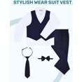 thumbnail image 5 of S.H. Churchill & Co 6-Piece Boy's Suit Set - Includes Suit Jacket, Dress Pants, Matching Vest, White Dress Shirt, Neck Tie & Bow Tie - Navy, 8, 5 of 7