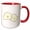 Red/White, variant on 3drose, Cute Kawaii Fried Cartoon Eggs Breakfast, 11oz Two-tone Black Mug