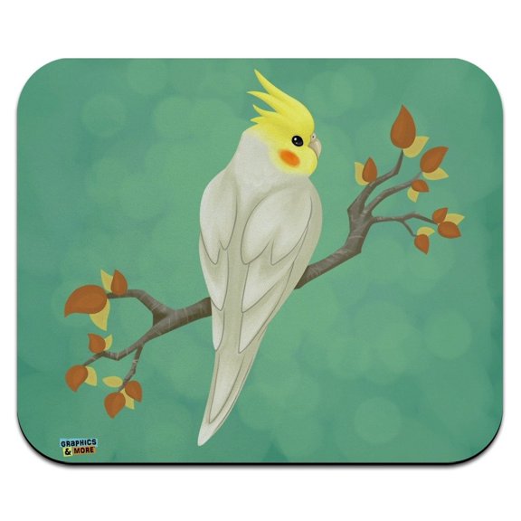 Charming Cockatiel Yellow Crest Low Profile Thin Mouse Pad Mousepad