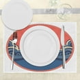 thumbnail image 3 of Ambesonne Nautical Place Mats Set of 4, Sea Waves at Sunset, Standard Size, Red Blue Yellow, 3 of 6