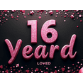 thumbnail image 4 of LUUFILx 16th Birthday Decoration Banner Backdrop Loved Pink Sparkly Background Party Supplies Sweet Photography Props Celebration Banner Decor Display, 4 of 7