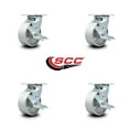 thumbnail image 2 of Tool Box Caster Wheel Set – 5 Inch Semi Steel Cast Iron Swivel Casters – SCC, 2 of 2
