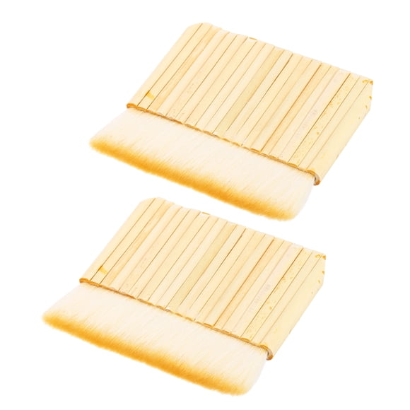 Uxcell 2Pcs Pincel Hake, 20 Filas Mezclador de Pelo de Oveja Mango de Bambú para Pintura, Lavado, Limpieza de Polvo