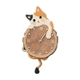 thumbnail image 3 of Reloj de pared con diseño de gato, péndulo silencioso, decorativo, con cola oscilante, para oficina y hogar. Naranja, 3 of 9