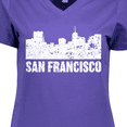 thumbnail image 4 of Inktastic San Francisco Skyline with Grunge Women's V-Neck T-Shirt, 4 of 5