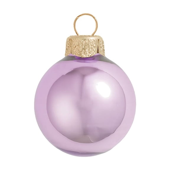 Whitehurst Large Pearl Finish Glass Christmas Ball Ornaments - 6" (150mm) - Soft Lavender -2ct