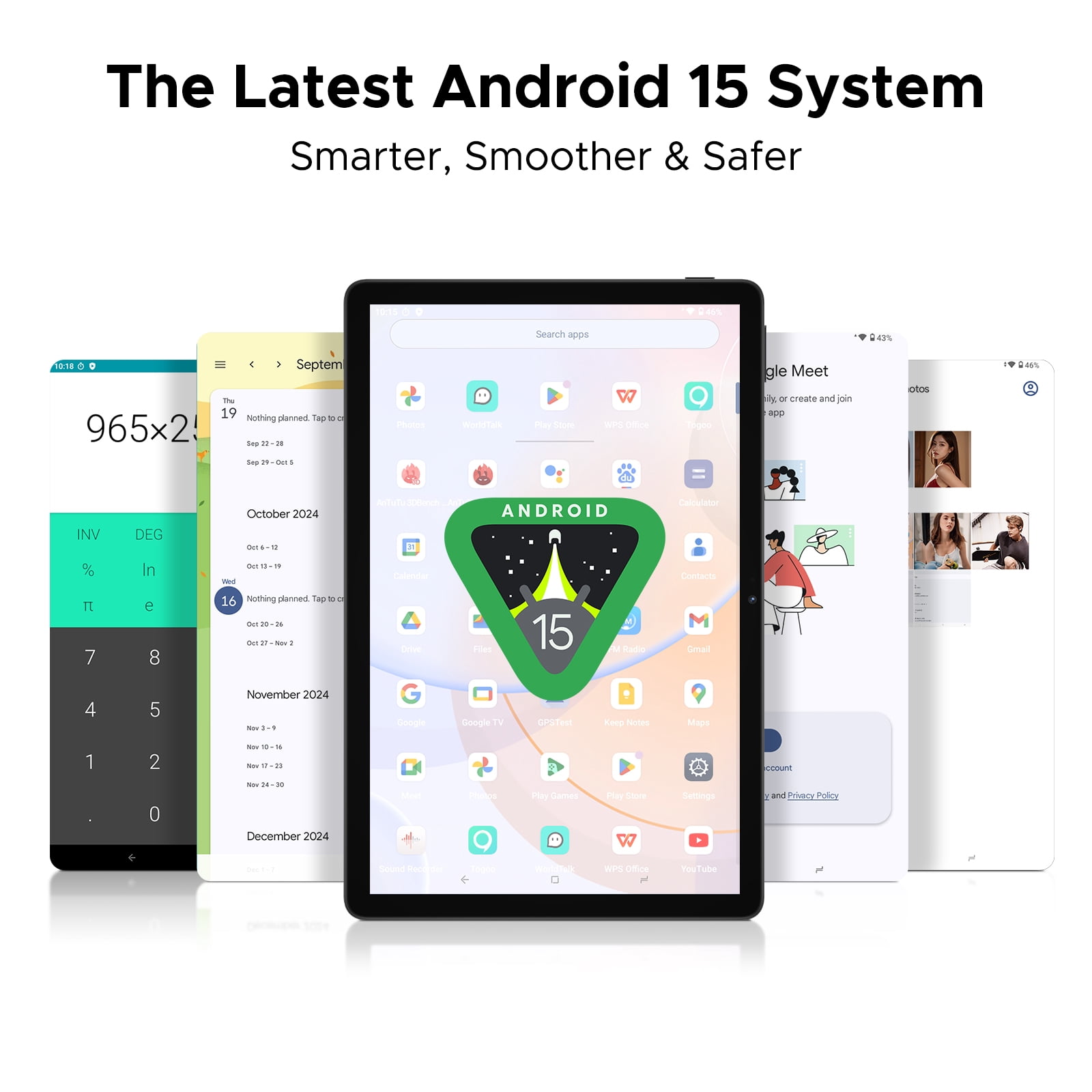 DOOGEE U11 Android 15 Tablets, 11 Inch Tablet with Gemini AI, 16GB+128GB/2TB, 8580mAh, Unisoc T7200, 5G WiFi Android Tablets | Widevine L1 | Bluetooth 5.0 | 13MP+6MP | GPS | OTG - Blue