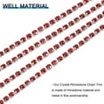 thumbnail image 3 of Uxcell 1 Roll Crystal Rhinestone Chain Sew on Metal Close Claw Chain Trim for DIY Dark Red 3mm, 3 of 7