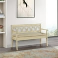 thumbnail image 2 of Pemberly Row Storage Bench in Antique White Frame and Beige Fabric Seat Cushion, 2 of 11