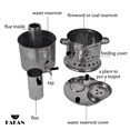 thumbnail image 2 of Hakan Tinplate Samovar Tea Kettle for Outdoor, 135.2 oz (4 lt) Single Tap, 2 of 7