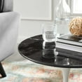 thumbnail image 6 of Sofa Side Table, Round, Black White, Artificial Marble, Metal Steel, Modern Contemporary Mid-Century, Living Lounge Cafe Room Hotel Lobby Hospitality, 6 of 6