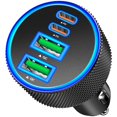 thumbnail image 1 of Cargador de Coche Stuffcool 90W PD Doble USB-C y USB-A Carga Rápida, 1 of 9
