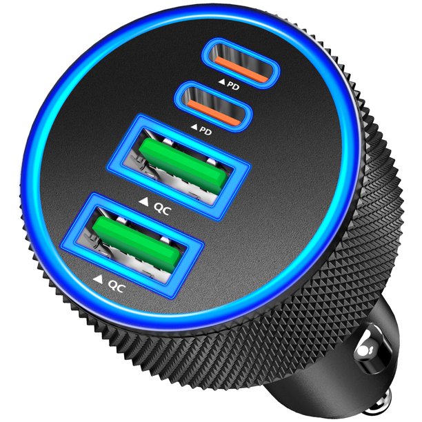 Cargador de Coche Stuffcool 90W PD Doble USB-C y USB-A Carga Rápida