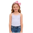 thumbnail image 5 of Wxirdiow Girls Sleeveless Undershirts Girls Undershirts Kids Camisole Cami with Adjustable Straps Athletic Ribbed Knit Tank Tops for Dance Yoga Light Purple Size,6-7 Years, 5 of 7