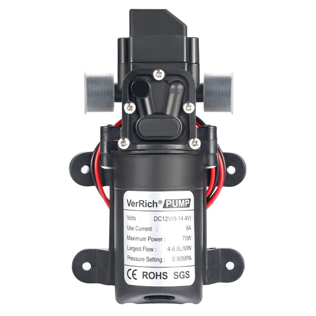 Bomba de agua VerRich de 12V 1/2 con diafragma autocebante de alta presión