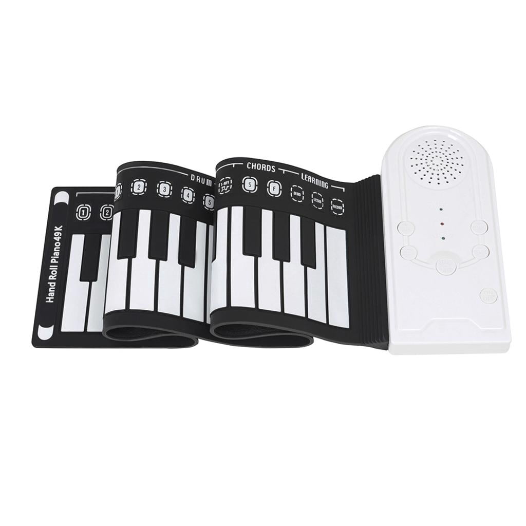 Yihuala Multifunctional 49 Piano Foldable Portable Electronic Piano Music Instrument for Beginner 49 Keyboard Foldable Electronic Piano Rechargeable Hand Roll Portable Piano for Beginner Easy to Play