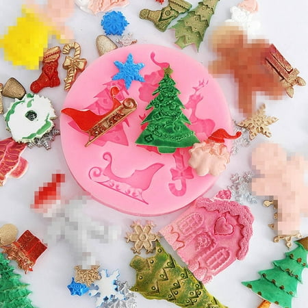 

Biplut Cake Mold Eco-friendly Heat Resistant Silicone Christmas Trees Shaped Dessert Mould for Household