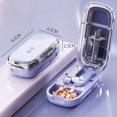 thumbnail image 1 of 3-in-1 Pill Cutter & Grinder with Stainless Steel Blade, Portable Tablet Splitter & Medication Storage Organizer BoxWalmart,Quarter-Purple, 1 of 9