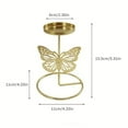 thumbnail image 3 of ROLKFUK Gold Wrought Iron Rotating Candle Holder, Floral Butterfly Design for Tea Lights, Romantic Dinner Table Centerpiece Home Decor, 3 of 6
