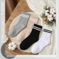 thumbnail image 3 of 8 Pairs Womens Crew Socks Striped Women Sports Crew Socks, Size 6-8, 3 of 7