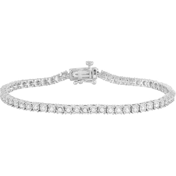 Unique Moments Sterling Silver 1/4 Carat Round Lab-Grown Diamond Tennis Bracelets for Women