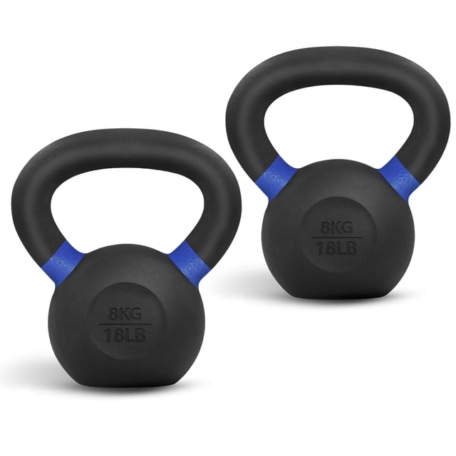 Kettlebell Yes4All de hierro fundido de 8 kg con mango antideslizante, par