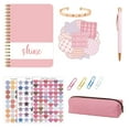 thumbnail image 1 of Kit de diario de bricolaje, planificador, cuaderno de notas, álbum de recortes y suministros para diario, divertidos y lindos artículos de arte y manualidades, que incluyen calcomanías, clips de papel, 1 of 6