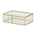 thumbnail image 2 of Lume Glass & Metal Frame Storage Box - Gold, 2 of 7
