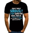 thumbnail image 1 of 1 pc, 100% cotton T-shirt, Men's Stylish Alphabet Print "PEOPLE SHOULD SERIOUSLY STOP EXPECTING NORMAL FROM ME" T-shirt With Crew Neck And Short Sleeve, Casual And Cool Tops Suitable For Summer Outdo, 1 of 6