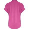 thumbnail image 4 of Summer Tops for Women Trendy Short Sleeve Button Down V Neck Cotton Linen Shirt Casual Tunic Blouses Basic Solid Tunic Tops Vacation Boho Beach Blouse Travel Clothes, 4 of 4